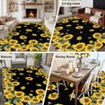 thumbnail image 6 of Sunflower Black Large Area Rugs for Bedroom Living Room, Soft Non Slip Carpet Bedside Rug, Watercolor Floral Vintage Farmhouse Rectangular Floor Cover Kitchen Accent Rug 6'x9' for Dining Room/Office, 6 of 9