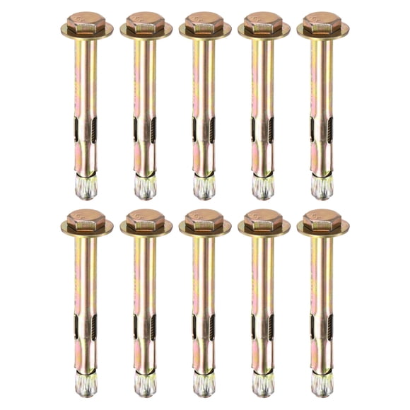 Uxcell 10-Pack M8 x 80mm Tornillos de expansión hexagonales externos de acero galvanizado de hierro-carbono para concreto