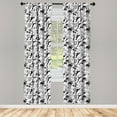 thumbnail image 3 of Ambesonne Pirates Curtains, Buccaneers Sharks Sea, Pair of 28"x95", Black White, 3 of 5