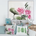 thumbnail image 2 of Ancient Pink Lotuses In The Pond I 20 in x 12 in Framed Painting Canvas Art Print, by Designart, 2 of 5