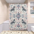 thumbnail image 5 of BZSMCE 4PCS Equestrian Floral Harmony Shower Curtain Set Bathroom Decorative Set, 5 of 8