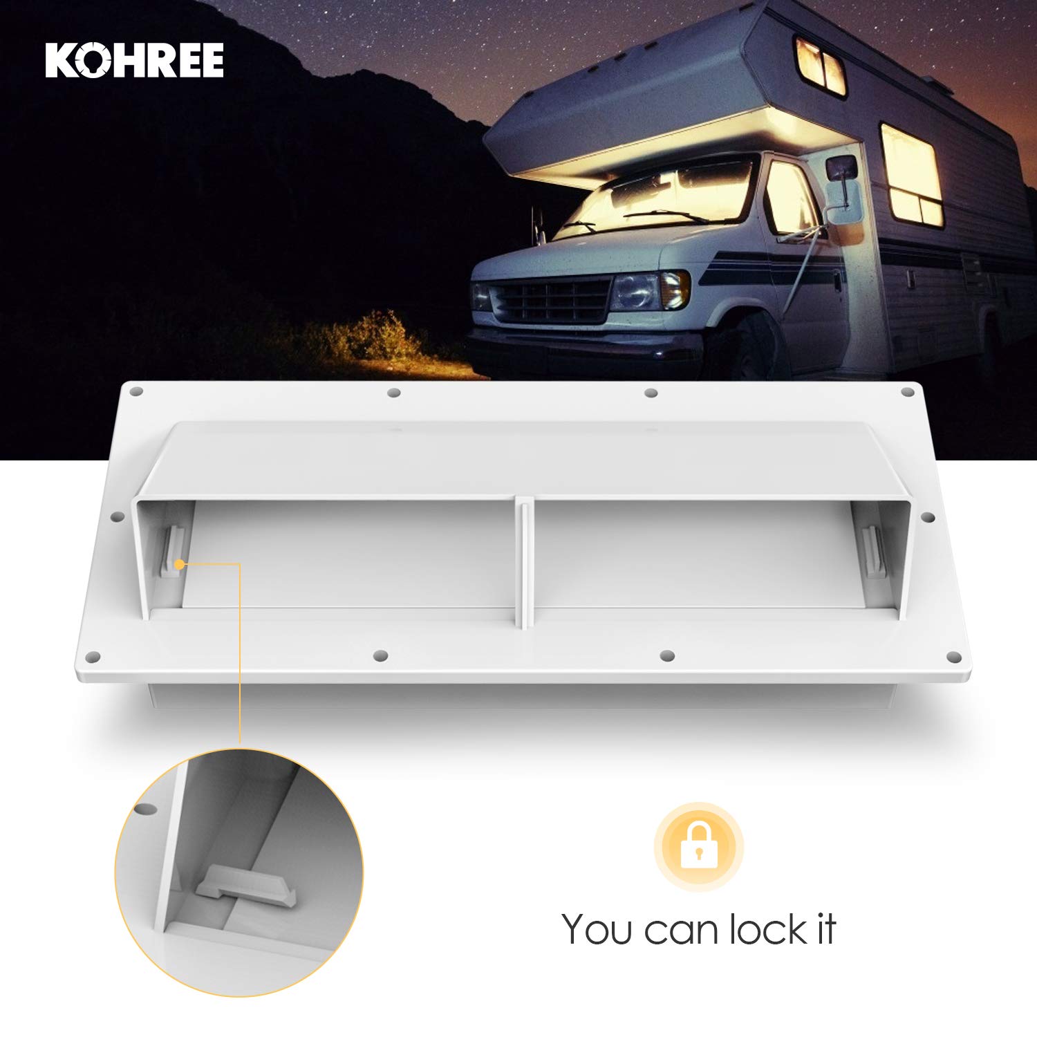 Kohree RV Range Hood Vent Exhaust Vent Cover, High Impact Resistance