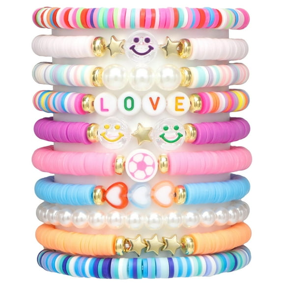 10 PCS Colorful Friendship Bracelets for Teens & Women,Summer Boho Glam Jewelry Gifts for Her