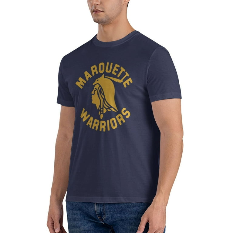 Marquette Warriors Logo Mens Hoody Sweatshirt Men s Basic Short Sleeve T Shirt Navy Blue Large