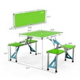 thumbnail image 7 of Ktaxon Portable Folding Picnic Table With 4-Person Chair Seats Aluminium Alloy, Grass Green, 7 of 7