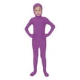 thumbnail image 2 of FINALGANG Boys Girls Onesie Solid Color Long Sleeve Hooded Jumpsuit Kids Casual Holiday Festival Party One-Pieces,Purple,120, 2 of 3