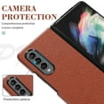 thumbnail image 6 of Dteck Cover Samsung Galaxy Z Fold 3, Luxury Protective Ultra-Thin Leather Lichee Pattern Shockproof Glossy Design Back Phone Cover For Samsung Galaxy Z Fold 3, Brown, 6 of 6