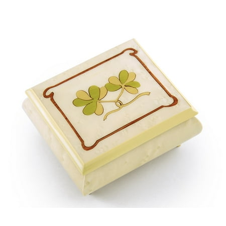 Astonishing Hand Inlay Of An Irish Celtic Shamrock Sorrento Musical Box, Music Selection - Under the Sea (The Little Mermaid) - SWISS