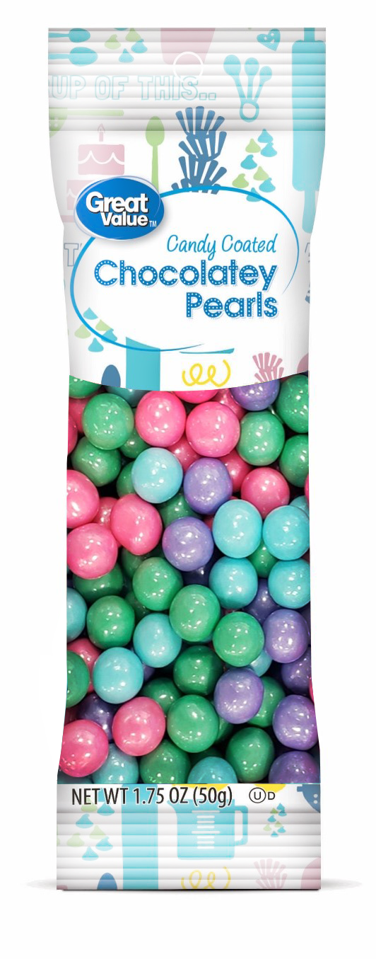 Great Value Candy Coated Chocolatey Pearls, Red/Orange/Yellow/Blue/Green, 1.75 oz