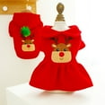 thumbnail image 6 of Dog Christmas Costume Puppy Dress, Pet Clothes Velvet Skirt Thermal Shirt Winter Coat Xmas Holiday Apparel Cute Girl Clothing Red Dresses, Dog Outfit for Small Medium Dogs Cats, 6 of 9