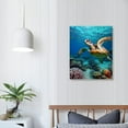 thumbnail image 3 of MLJA Ocean Canvas Wall Art Sea Turtle Wall Pictures Coral Theme Painting Modern Artwork Turquoise Wall Decor Fish Seascape Prints for Bathroom Decor Bedroom Living Room Kids Room to Hang, 3 of 4