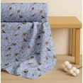 thumbnail image 4 of Soimoi Blue Cotton Poplin Fabric Leaves & Flowerpecker Bird Fabric Prints By Yard 58 Inch Wide, 4 of 7