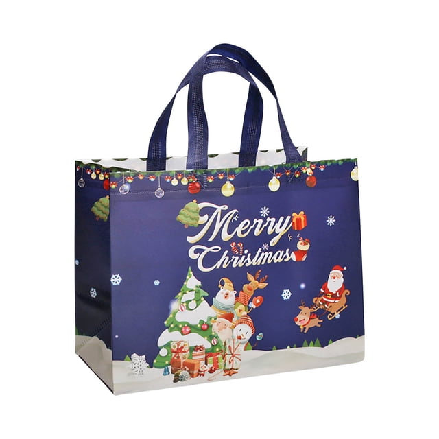 Bolsas de Regalo de Navidad Tote con Manijas, Bolsa de Compras Reutilizable de Comestibles No Tejidos Grande para Decoraciones de Fiesta de Navidad, Decoraciones de Fiesta de Navidad