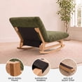 thumbnail image 3 of OMNIBERG 57"‌ Oversized Chaise Rocking Lounge Chair with Solid Wood Base, Plush Corduroy Beanbag Rocking Sofa Chair, Cozy Cloud Accent Chair Lounger for Bedroom Living Room, Green, 3 of 8