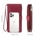 thumbnail image 3 of AEKEAO Women’s Wallet Rfid Blocking Vegan Leather Wristlet with 32 Card Slots and 4 ID Windows, 3 of 7