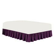The Great American Store Premium 1800 Series Brushed Microfiber Easy Fit Gathered Style Ruffled Bed Skirt - 13 Inch Drop Length (Olympic Queen Size, Solid Eggplant) - Covers Bed Legs & Frame