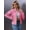 Pink, variant on Women Classic Wash Denim Jacket Casual Button Down Jean Coat with Long Sleeves and Pockets