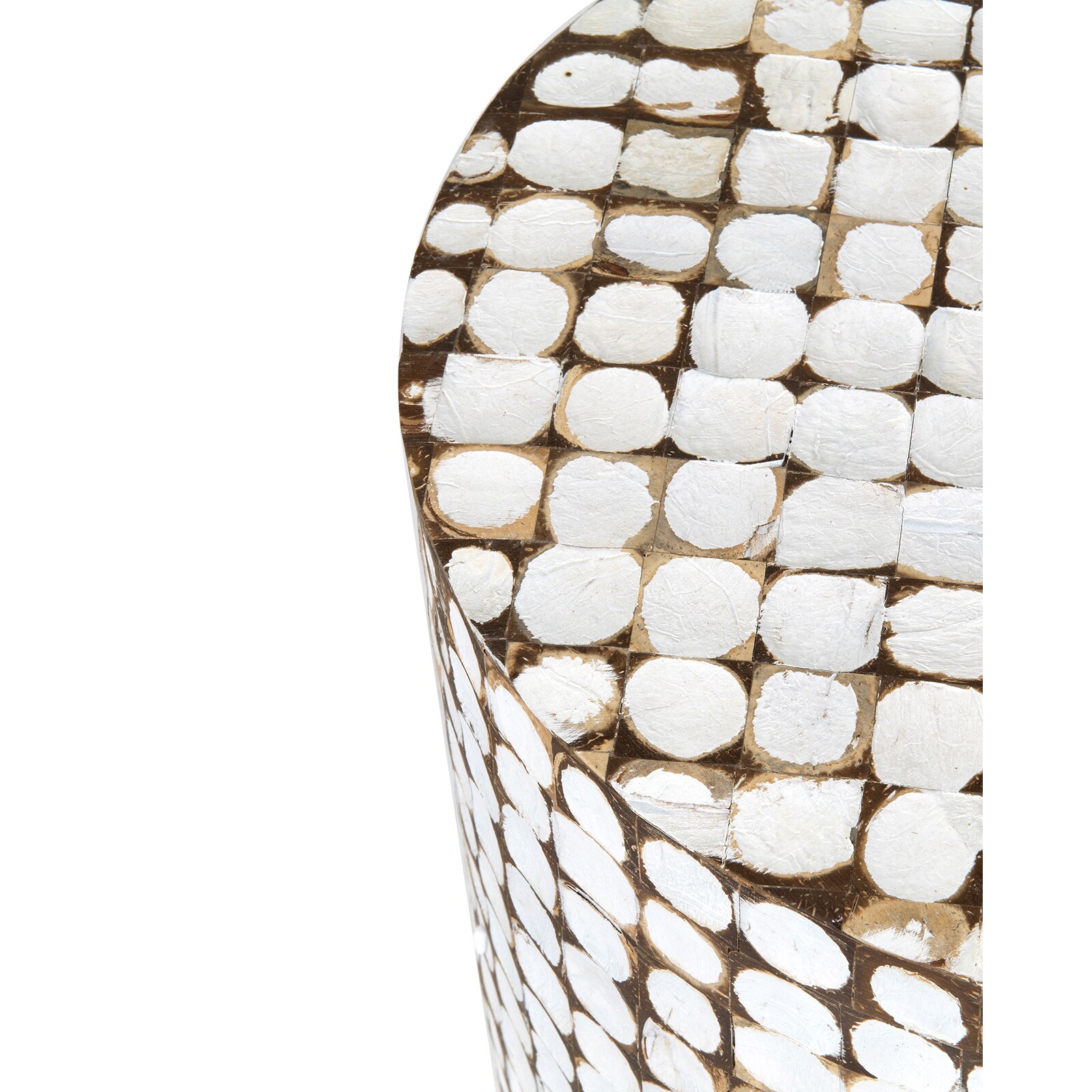 East at Main Rustic Beachy Handcrafted Coconut Drum End Table