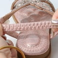 thumbnail image 6 of Otqutp Baby Girls Soft Sequins Sandals Elegant Fancy Glitter Open Toe Strap Shoes Toddler Flat Summer Wide Sandals Fancy Formal, 6 of 7