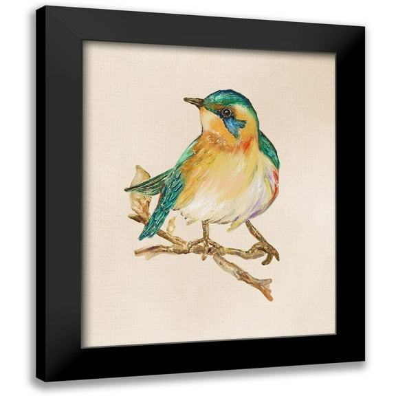 Pinto, Patricia 12x14 Black Modern Framed Museum Art Print Titled - Bird on Perch IV