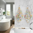 thumbnail image 7 of Dreamtimes Spring Beautiful Floral Cotton Towels Set 2 Pcs Absorbent Hand Towel Face Towels Kitchen Towels Bath Towels for Bathroom Laundry Room Kitchen 16 x 28 Inches, 7 of 7