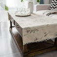 thumbnail image 4 of Coffee Table Cloth Rustic Style Living Room Center End Table Cover with Pocket, Cotton Linen Tablecloth, 4 of 9