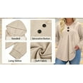 thumbnail image 6 of WellSize Hoodies for Women Plus Size Long Sleeve Lightweight Sweatshirts Button Tunic Fall Tops V Neck Pullover, 6 of 8