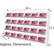 Business Card Holder, 48 Pockets, Wall Mount, 0.75-Inch Deep Pockets (Clear Acrylic) (BCCLWM48)