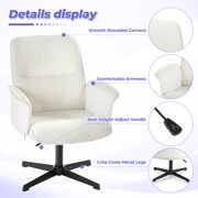 Homy Casa Criss Cross Office Chair, Vanity Makeup Desk Chair for Bedroom, Office, Apartment, Beige