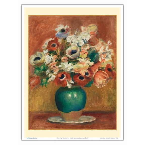 Flowers (Fleurs) - From an Original Color Painting by Pierre-Auguste Renoir c.1885 - Master Art Print (Unframed) 9in x 12in