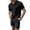 Black, variant on European Solid Color Jacquard Short Sleeved Shirt Shorts Men Business Casual Loose Comfortable Trend Foreign Trade Two Piece Set Mens Suits Blue M