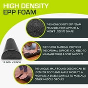 ProsourceFit High Density Half-Round Foam Rollers 12”, 18, 36 Black