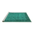 thumbnail image 2 of Ahgly Company Machine Washable Indoor Round Oriental Turquoise Blue Industrial Area Rugs, 6' Round, 2 of 4