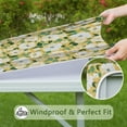 thumbnail image 6 of Square Tablecloth with Elastic Edges 34 * 34 Inch Pioneer Waterproof Painted Floral Lemon Table Cover Washable Indoor and Outdoor for Party Kitchen Dinner Banquet Patio Picnic, 6 of 6
