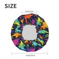thumbnail image 4 of KLL Colorful Dinosaur Pattern Shower Cap & Bath Cap for Women,Reversible Oversized Waterproof Shower Caps for all Hair Lengths,Elastic Reusable Bathing Hair Cap, 4 of 6