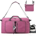 thumbnail image 2 of GYNKY Travel Duffle Bag 24" Foldable Weekender Bags Men Women, 66L Carry on Waterproof Overnight Bag Gym Bag with Shoes Compartment Trolley Sleeve, Large Packable Tote Duffel Bag for Sports Plane, 2 of 11