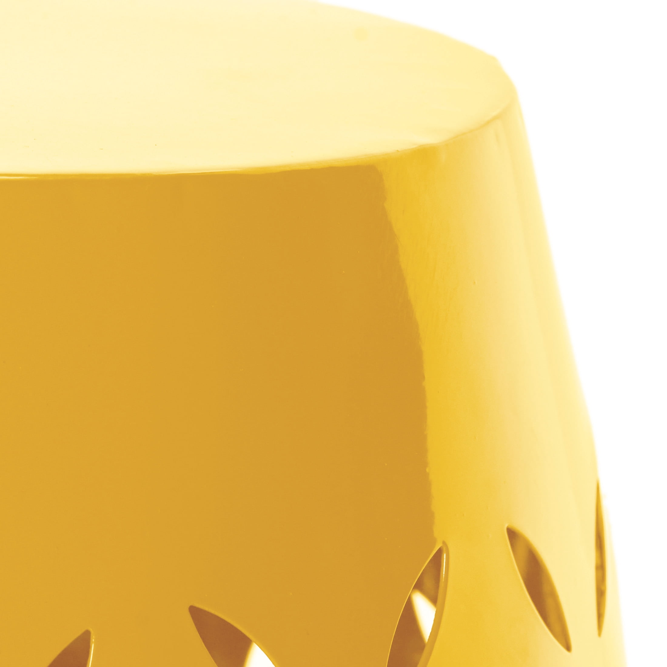 Christopher Knight Home 12" Outdoor Iron Side Table, All-Metal Barrel Accent Patio End Table, Yellow
