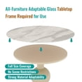 thumbnail image 5 of FFZ 32 inch Round Tempered Glass Table Top Marble Design Diy Replacement Gray Dining Patio Outdoor, 5 of 13
