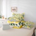 thumbnail image 6 of jejeloiu Sunny Floral 7 Pieces Full Size Bedding Sets For Girls,Vibrant Pattern Full Size Bed in a Bag,Yellow Green,Light Gray Reversible, 6 of 7