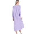 thumbnail image 3 of Nightgowns for Women V Neck Sleepwear Loungewear,Floral Print Comfy House Dresses Long Sleeve Sleep Dress Nightshirt Sleepwear,Full-Length Asymmetric Plus Size Pajama Dress,Purple S-2XL, 3 of 9