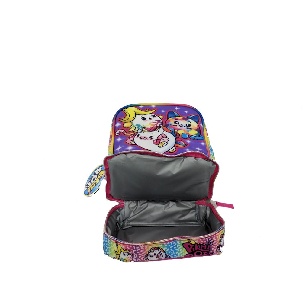 PIKMI POPS CHILDRENS SCHOOL KIDS INSULATED WIPE CLEAN LUNCH BAG BOTTLE SET 