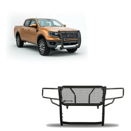 Black Horse RUGGED Heavy Duty Grille Brush Bumper Guard Modular Black Compatible with 2019-2023 Ford Ranger-RU-FORA19-B