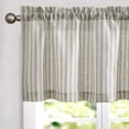 thumbnail image 4 of CURTAINKING Kitchen Valance Stripe Pattern Farmhouse Window Valance 18 inch Linen Window Treatment for Bathroom Rod Pocket 1 Panel Grey, 4 of 10