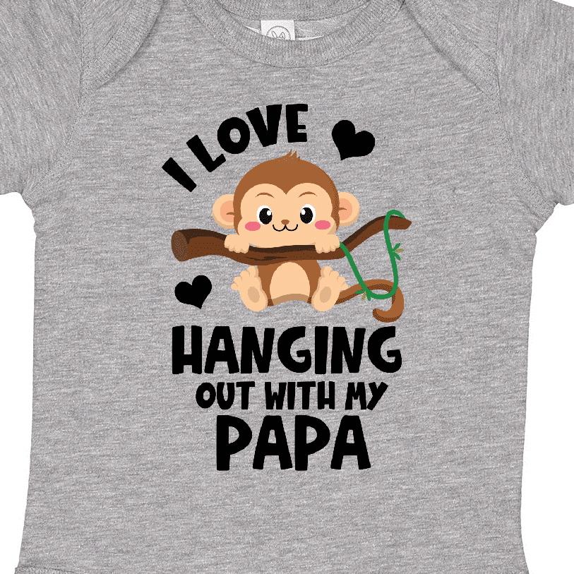 Inktastic Monkey I Love Hanging out with My Papa Boys or Girls Baby Bodysuit