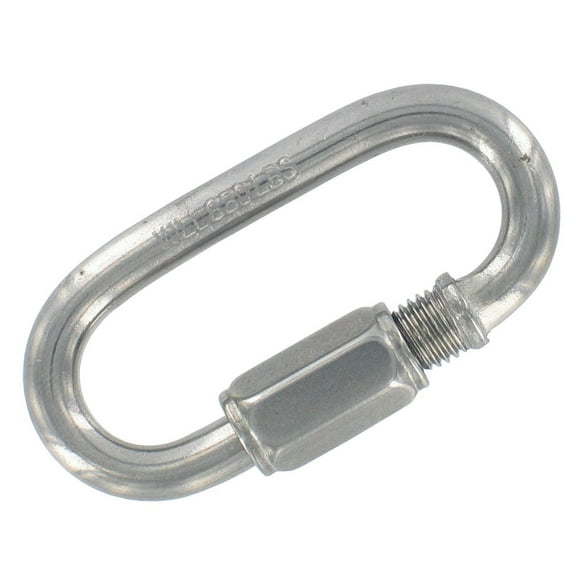 Campbell T7630536 Stainless Steel Quick Link, Polished, 1/4" Size, 2-1/4" Length, 1/4" Opening, 880 lbs Load Capacity