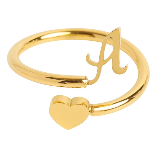 Bague Cœur Initiale pour Ma Petite-Fille, Bijou de Mode pour Elle