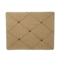 ReLIVE 19.75? x 15.75" Natural Tan Burlap Covered with Criss-Cross Twine Bulletin Picture & Memo Board