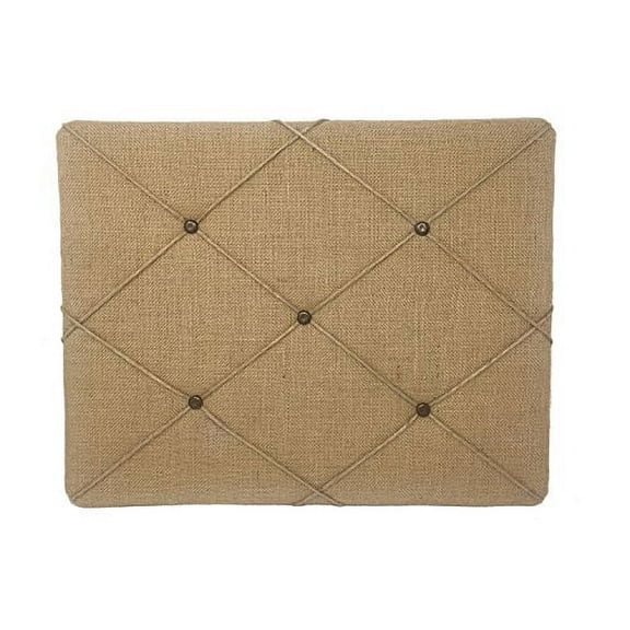 ReLIVE 19.75? x 15.75" Natural Tan Burlap Covered with Criss-Cross Twine Bulletin Picture & Memo Board