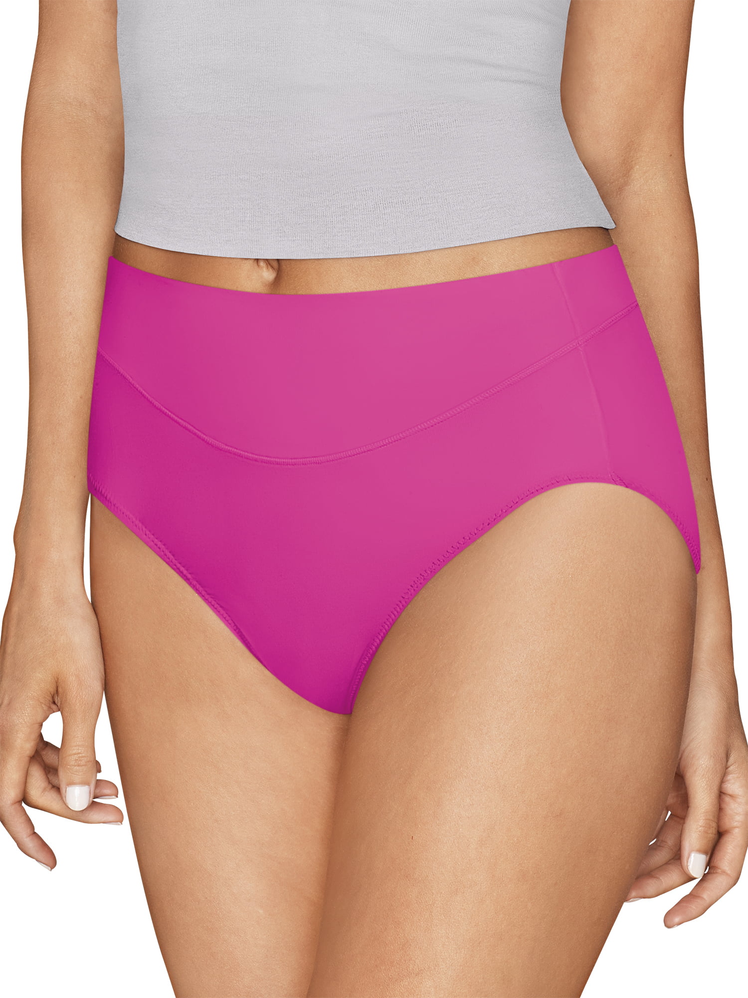 Photo 1 of Hanes Women's Signature Microfiber Smooth Hi-Cut Underwear, 6-Pack - 2XL