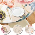 thumbnail image 4 of Round Fitted Tablecloth with Elastic Edges Fits 45"-52" Round Tables Pioneer Colorful Floral Waterproof Table Cover Washable Indoor and Outdoor for Party Kitchen Dinner Banquet Patio Picnic, 4 of 7